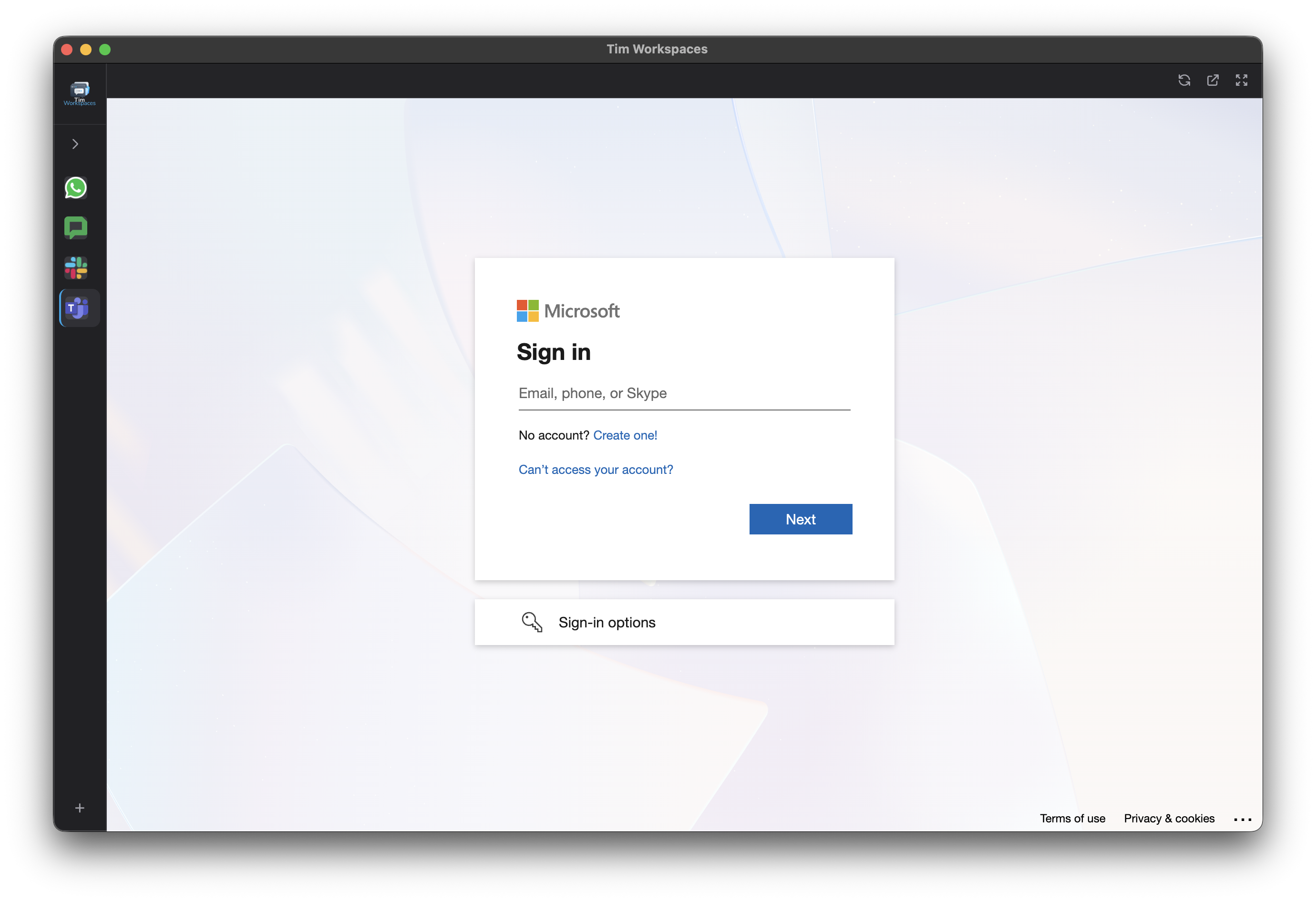 Tim Workspaces — workspaces